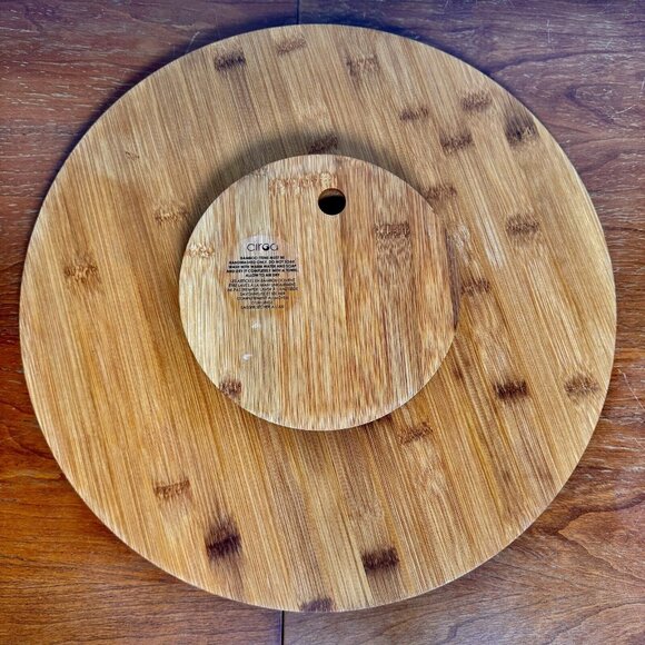 Ciroa WICKED SKULLS Bamboo Lazy Susann 16" Rotating Platter Halloween NEW - Picture 5 of 7